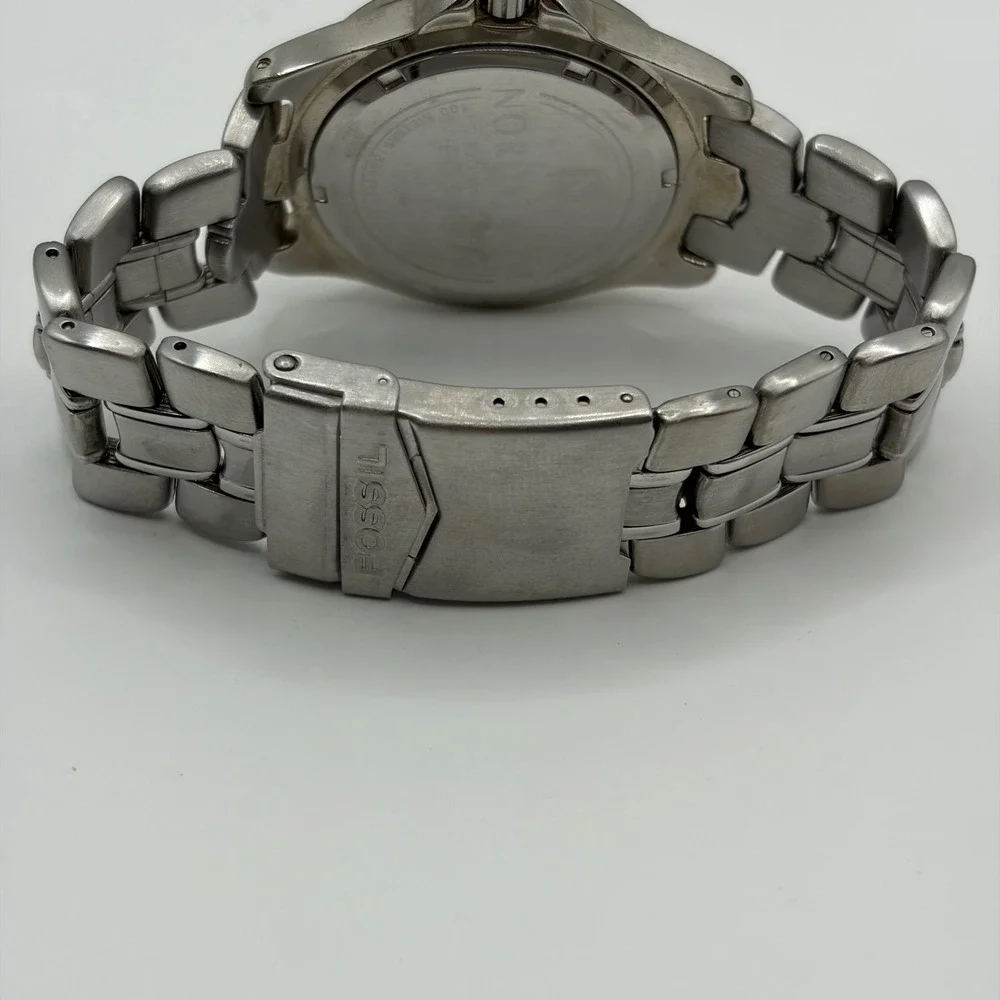 Fossil Nordstrom ND-3449 Mens 40mm Silver White Dial Diver Watch